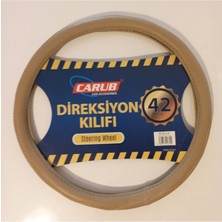 42 cm Çaplı Geçmeli Transit ve Kamyonet Uyumlu Bej Suni Deri Dokulu Direksiyon Kılıfı