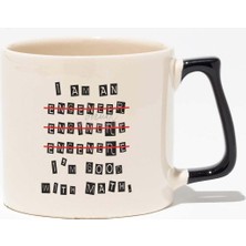 Mühendis Matematik Komik Baskılı Siyah Kulplu Modern Seramik Kupa