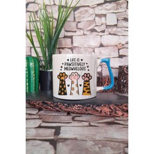 Kedi Komik Tembel Esprili Kedisever Kedi Sahibi Miskin Hediyelik Kulplu Kupa Bardak