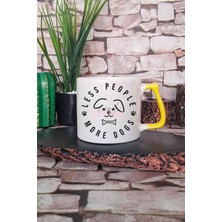 Less People More Dogs Yazılı Köpeksever Mottosu Insan Ilişkisi Hediyelik Kulplu Kupa Bardak