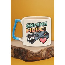 "gaming Mode On" Oyun Modu Aktif Arkadaşa Sevgiliye Doğum Günü Hediye Mavi Kulplu Kupa Bardak