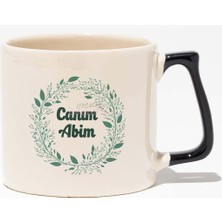 Canım Abim Baskılı Doğum Günü Hediyelik Baskılı Siyah Kulplu Modern Seramik Kupa