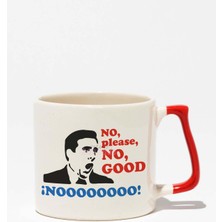 Michael Scott No God Please Baskılı Kırmızı Kulplu Modern Seramik Kupa