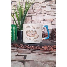 Indoor Cat Baskılı Ev Kedisi Kedisever Sakin Yaşam Hediyelik Kulplu Kupa Bardak