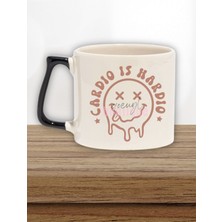 Cardio Is Hardio Yazılı Komik Gym Spor Kardiyo Esprisi Hediyelik Kulplu Kupa Bardak