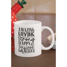 Amazing Loving Strong Happy Selfless Baskılı Anneler Günü Doğum Günü Anne Hediye Kupa Bardak