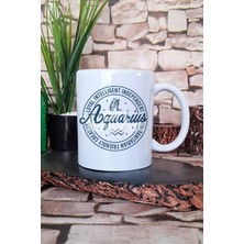 Aquarius Traits Baskılı Kova Burcu Hediyelik Baskılı Çay Kahve Sunum Kupa Bardak
