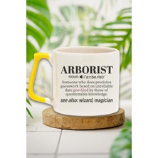 Arborist Noun Definition Baskılı Ağaç Uzmanı Doğum Günü Hediye Sarı Kulplu Kupa Bardak
