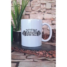 Resting Gym Face Yazılı Komik Gym Spor Fitness Hediyelik Baskılı Çay Kahve Sunum Kupa Bardak