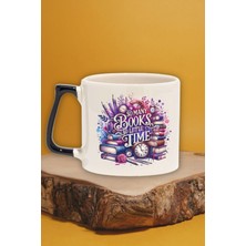 Book Lover Word Art Baskılı Kitap Zamanı Kelime Sanatı Hediyelik Siyah Kulplu Kupa Bardak