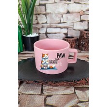 Paw And Breathe Baskılı Kedi Yoga Meditasyon Pati Teması Kare Kulplu Fincan Pembe Kupa Bardak