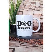 Dogtrovert Komik Köpeksever Hediyelik Baskılı Çay Kahve Sunum Kupa Bardak