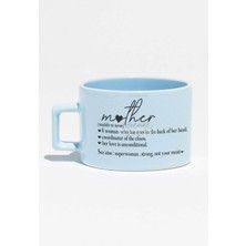 Happy Mother's Day Baskılı Anneler Günü Hediyelik Mavi Dikdörtgen Kulplu Fincan Kupa Bardak