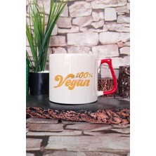 100% Vegan Yazılı Hediyelik Kulplu Kupa Bardak