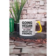 Going Vegan Baskılı Vegan Olma Kararı Yaşam Tarzı Değişimi Hediyelik Kulplu Kupa Bardak
