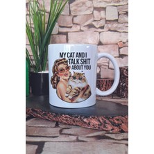 Kedi Komik Esprili Kedisever Kedi Sahibi Eğlenceli Hediyelik Baskılı Çay Kahve Sunum Kupa Bardak