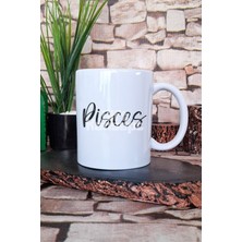 Pisces Baskılı Balık Burcu Astroloji Hediyelik Baskılı Çay Kahve Sunum Kupa Bardak