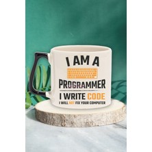 Programmer Not Fix Computer Baskılı Komik Yazılımcı Doğum Günü Hediye Siyah Kulplu Kupa Bardak