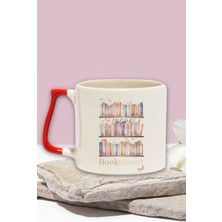 Booktrovert 3 Baskılı Kitap Aşığı Içe Dönük Hediyelik Kulplu Kupa Bardak