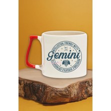 Gemini Traits Baskılı Ikizler Burcu Doğum Günü Hediye Kırmızı Kulplu Kupa Bardak