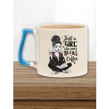 Just A Girl Who Loves Books Coffee 2 Baskılı Kitap Kahve Hediyelik Kulplu Kupa Bardak