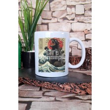 Catzilla 2 Baskılı Japon Kedi Sanatı Anime Manga Figürü Hediye Baskılı Kupa Bardak