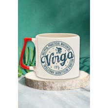 Virgo Traits Baskılı Başak Burcu Doğum Günü Hediye Kırmızı Kulplu Kupa Bardak
