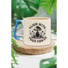 Meditation Frog Self Improvement Baskılı Meditasyon Kurbağa Hediyelik Kulplu Kupa Bardak