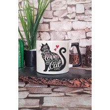 Kedi Komik Zeki Esprili Kedisever Kedi Sahibi Akıllıca Hediyelik Kulplu Kupa Bardak