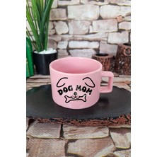 Dog Mom Baskılı Köpeksever Kare Kulplu Fincan Pembe Kupa Bardak