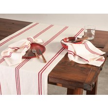 Chantilly Kırmızı Çizgili Pamuk Runner 50X150CM