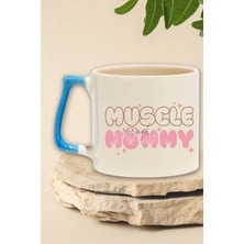 Muscle Mommy Baskılı Gym Spor Kaslı Anne Fitness Figürü Hediyelik Kulplu Kupa Bardak