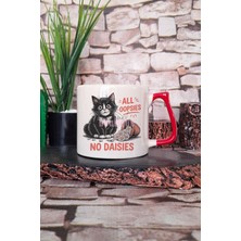 Kedi Komik Esprili Kedisever Kedi Sahibi Eğlenceli Hediyelik Kulplu Kupa Bardak