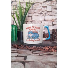 Kedi Komik Esprili Kedisever Kedi Sahibi Eğlenceli Hediyelik Kulplu Kupa Bardak