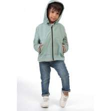 First Stops Spor Erkek Çocuk Mürdüm Astarlı Su Ve Rüzgar Geçirmez Kapüşonlu Çift Fermuarlı Yağmurluk