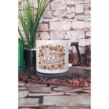 Boho Dog Mama Floral Baskılı Bohem Köpek Annesi Çiçekli Hediyelik Kulplu Kupa Bardak