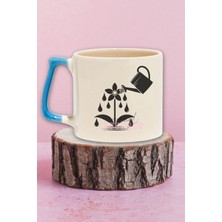 Tears Watering A Flower Symbol Baskılı Olumlama Çiçek Hediyelik Kulplu Kupa Bardak