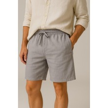 First Stops Erkek Cepli Keten Dokulu Şort