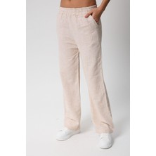 Kadın Beli Lastikli Cepli Keten Pantolon