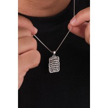 925 Ayar Gümüş Ayetel Kürsi Ayet Dikdörtgen Model Kolye