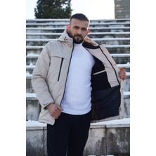 First Stops Spor Erkek Polarlı Kürklü Su Ve Rüzgar Geçirmez Kapüşonlu Mont Parka