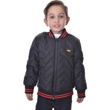 Erkek Çocuk Kolej Yaka Astarlı Su ve Rüzgar Geçirmez Fermuarlı Cep Mont Ceket