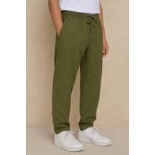 Erkek Keten Bol Kesim Rahat Kalıp Pantolon