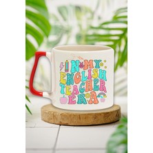 Silently Correcting Grammar 2 Baskılı Ingilizce Öğretmeni Hediye Kırmızı Kulplu Kupa Bardak