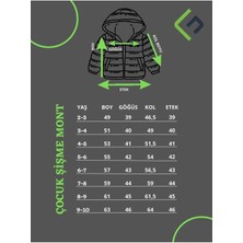 Spor Kız Çocuk Polarlı Kapüşonlu Gezegen Yıldız Desenli Şişme Mont Parka