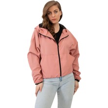 First Stops Spor Kadın Su Yeşili Kapüşonlu Su ve Rüzgar Geçirmez Oversize Yağmurluk - Rüzgarlık