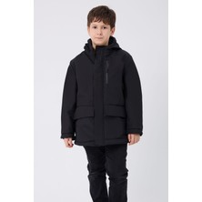 Kız Çocuk Kürklü Su ve Rüzgar Geçirmez Kapüşonlu 3 Cep Kışlık Mont & Kaban & Parka