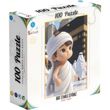 Soi Craft 100 Parça Puzzle Çift Tasarım Tek Kutu Hac Temalı Dua Eden Çoçuk Figürü