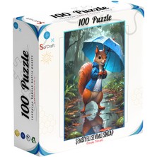 Soi Craft 100 Parça Puzzle Çift Tasarım Tek Kutu Kaptan Denizci Sincap