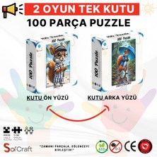 Soi Craft 100 Parça Puzzle Çift Tasarım Tek Kutu Kaptan Denizci Sincap